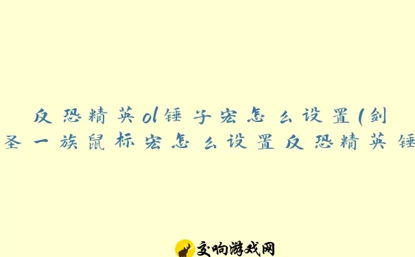 反恐精英ol锤子宏怎么设置(剑圣一族鼠标宏怎么设置反恐精英锤子连剑圣)