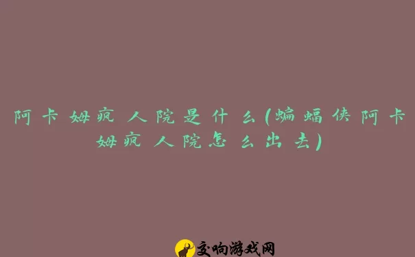 阿卡姆疯人院是什么(蝙蝠侠阿卡姆疯人院怎么出去)