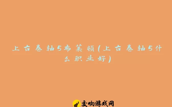 上古卷轴5布莱顿(上古卷轴5什么职业好)