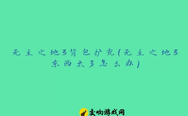 无主之地3背包扩充(无主之地3东西太多怎么办)