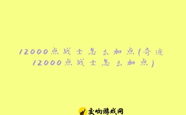 12000点战士怎么加点(奇迹12000点战士怎么加点)