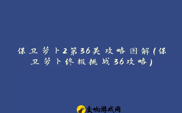 保卫萝卜2第36关攻略图解(保卫萝卜终极挑战36攻略)