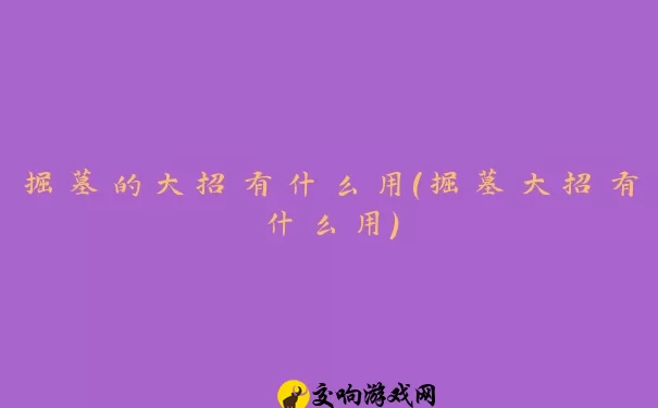 掘墓的大招有什么用(掘墓大招有什么用)