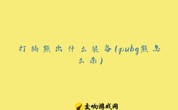 打狗熊出什么装备(pubg熊怎么杀)