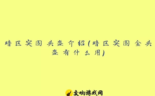 暗区突围头盔介绍(暗区突围金头盔有什么用)