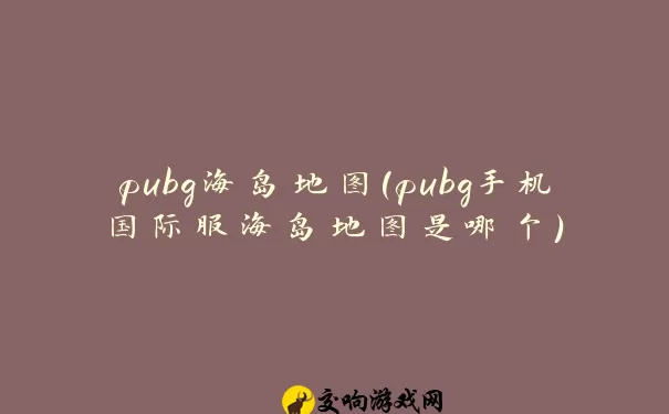 pubg海岛地图(pubg手机国际服海岛地图是哪个)