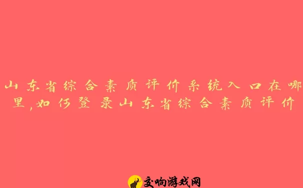 山东省综合素质评价系统入口在哪里,如何登录山东省综合素质评价系统