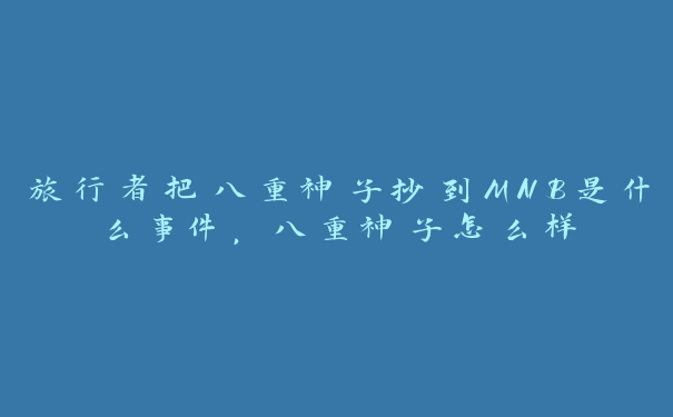 旅行者把八重神子抄到MNB是什么事件，八重神子怎么样