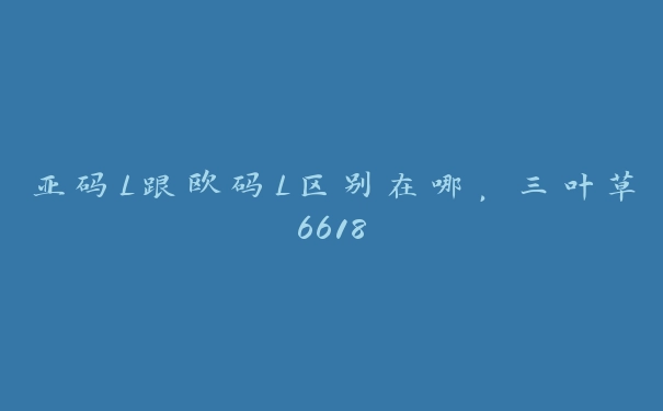 亚码L跟欧码L区别在哪，三叶草6618