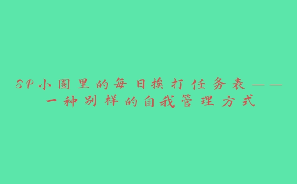 SP小圈里的每日挨打任务表——一种别样的自我管理方式