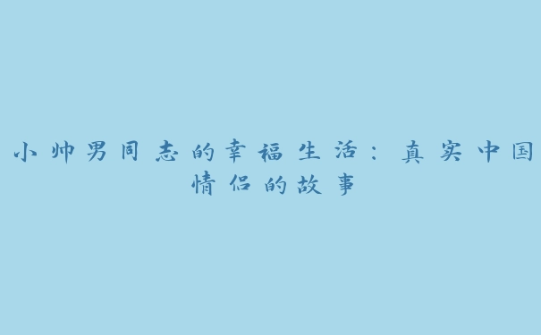 小帅男同志的幸福生活：真实中国情侣的故事