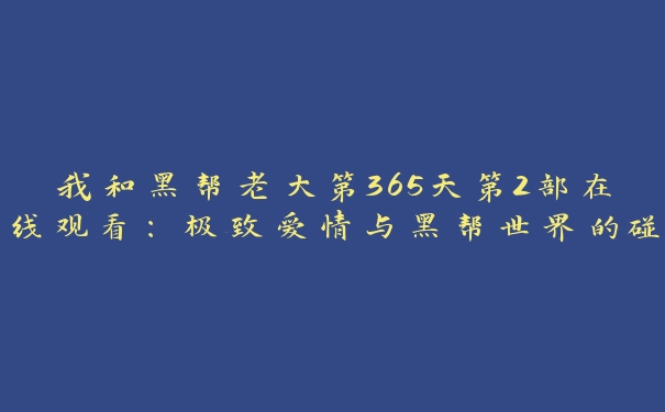 我和黑帮老大第365天第2部在线观看：极致爱情与黑帮世界的碰撞