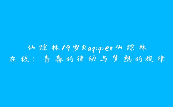 仙踪林19岁Rapper仙踪林在线：青春的律动与梦想的旋律