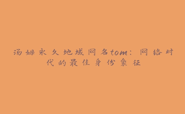 汤姆永久地域网名tom：网络时代的最佳身份象征