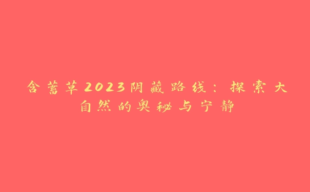 含蓄草2023阴藏路线：探索大自然的奥秘与宁静