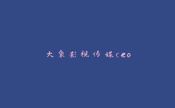 大象影视传媒ceo