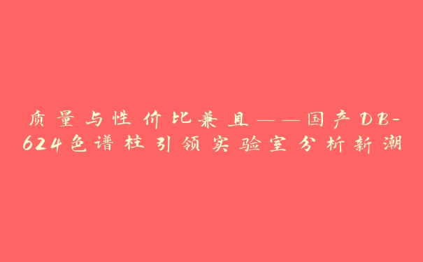 质量与性价比兼具——国产DB-624色谱柱引领实验室分析新潮流