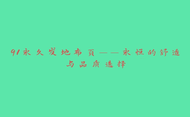 91永久发地布页——永恒的舒适与品质选择